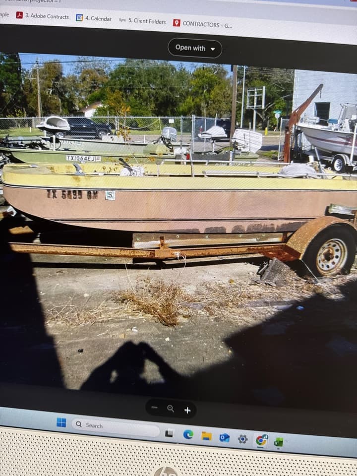Recent boat removal project — Texas